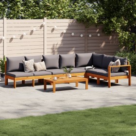 Gartensofa-Set mit Kissen 5-teilig aus massivem Akazienholz von vidaXL, Gartensets - Ref: Foro24-3214872, Preis: 697,99 €, Ra...