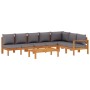 Garden sofa set with cushions 5 pieces solid acacia wood by vidaXL, Garden sets - Ref: Foro24-3214872, Price: 697,50 €, Disco...