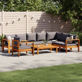 Garden sofa set with cushions 6 pieces solid acacia wood by vidaXL, Garden sets - Ref: Foro24-3214864, Price: 789,99 €, Disco...