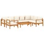 Gartensofa-Set mit Kissen 6-teilig aus massivem Akazienholz von vidaXL, Gartensets - Ref: Foro24-3214851, Preis: 774,99 €, Ra...