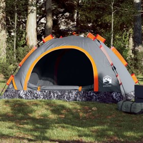 4 person quick opening gray and orange camping tent by vidaXL, tents - Ref: Foro24-4004171, Price: 90,13 €, Discount: %