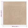 ZIZUR rug jute look indoors and outdoors 200x200 cm by vidaXL, Rugs - Ref: Foro24-4006155, Price: 100,55 €, Discount: %