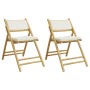 Folding bistro chairs with cushions 2 pcs cream white bamboo by vidaXL, Garden chairs - Ref: Foro24-365871, Price: 125,65 €, ...