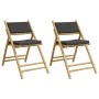 2 pcs bamboo folding bistro chairs with dark gray cushions by vidaXL, Garden chairs - Ref: Foro24-365873, Price: 125,31 €, Di...