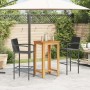 Garden table and stools 3 pcs acacia wood PE rattan black by vidaXL, Garden sets - Ref: Foro24-3295273, Price: 263,95 €, Disc...