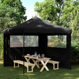 Tienda de fiesta plegable Pop-Up con 2 paredes laterales negra de vidaXL, Carpas y cenadores - Ref: Foro24-4004927, Precio: 1...