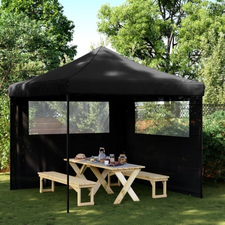 Tienda de fiesta plegable Pop-Up con 2 paredes laterales negra de vidaXL, Carpas y cenadores - Ref: Foro24-4004927, Precio: 1...