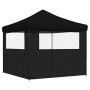 Tienda de fiesta plegable Pop-Up con 2 paredes laterales negra de vidaXL, Carpas y cenadores - Ref: Foro24-4004927, Precio: 1...