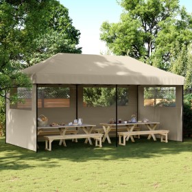 Pop-Up folding party tent with 3 taupe side walls by vidaXL, Tents and gazebos - Ref: Foro24-4004946, Price: 232,70 €, Discou...