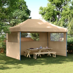 Tienda de fiesta plegable Pop-Up con 3 paredes laterales beige de vidaXL, Carpas y cenadores - Ref: Foro24-4004967, Precio: 1...