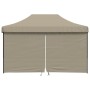 Pop-Up folding party tent with 4 taupe side walls by vidaXL, Tents and gazebos - Ref: Foro24-4004978, Price: 174,22 €, Discou...