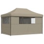 Pop-Up folding party tent with 4 taupe side walls by vidaXL, Tents and gazebos - Ref: Foro24-4004978, Price: 174,22 €, Discou...