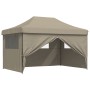 Pop-Up folding party tent with 4 taupe side walls by vidaXL, Tents and gazebos - Ref: Foro24-4004978, Price: 174,22 €, Discou...