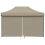 Pop-Up folding party tent with 4 taupe side walls by vidaXL, Tents and gazebos - Ref: Foro24-4005026, Price: 182,93 €, Discou...