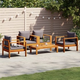 Gartensofa-Set mit Kissen 5-teilig aus massivem Akazienholz von vidaXL, Gartensets - Ref: Foro24-3214847, Preis: 459,99 €, Ra...