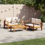 Gartensofa-Set mit Kissen 3-teilig aus massivem Akazienholz von vidaXL, Gartensets - Ref: Foro24-3214839, Preis: 435,71 €, Ra...