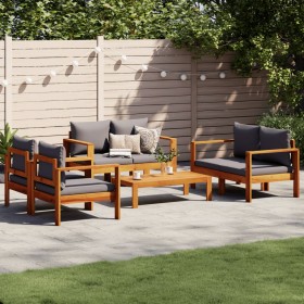 Gartensofa-Set mit Kissen 5-teilig aus massivem Akazienholz von vidaXL, Gartensets - Ref: Foro24-3214845, Preis: 587,99 €, Ra...