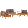 Gartensofa-Set mit Kissen 5-teilig aus massivem Akazienholz von vidaXL, Gartensets - Ref: Foro24-3214845, Preis: 652,24 €, Ra...