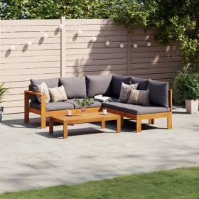 Gartensofa-Set mit Kissen 4-teilig aus massivem Akazienholz von vidaXL, Gartensets - Ref: Foro24-3214870, Preis: 528,99 €, Ra...