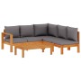 Gartensofa-Set mit Kissen 4-teilig aus massivem Akazienholz von vidaXL, Gartensets - Ref: Foro24-3214870, Preis: 527,77 €, Ra...