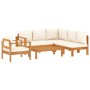 Gartensofa-Set mit Kissen 5-teilig aus massivem Akazienholz von vidaXL, Gartensets - Ref: Foro24-3214858, Preis: 657,37 €, Ra...