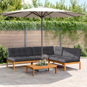 Gartenpaletten-Sofagarnitur und Kissen 4-teilig aus Akazienholz von vidaXL, Outdoor-Sofas - Ref: Foro24-3209457, Preis: 639,5...