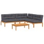 Garden pallet sofa set and cushions 4 pieces acacia wood by vidaXL, Outdoor sofas - Ref: Foro24-3209457, Price: 639,59 €, Dis...