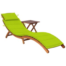 Gartenliege mit Tisch und Kissen massives Akazienholz von vidaXL, Liegen - Ref: Foro24-3061598, Preis: 190,99 €, Rabatt: %