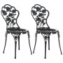 Bistro chairs 2 units cast aluminum black by vidaXL, Garden chairs - Ref: Foro24-317750, Price: 150,66 €, Discount: %