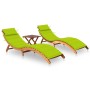 Sun loungers 2 units with table and cushions in solid acacia wood by vidaXL, Loungers - Ref: Foro24-3077387, Price: 352,67 €,...