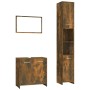 3-piece bathroom furniture set smoked oak plywood by vidaXL, Bathroom furniture - Ref: Foro24-3152716, Price: 132,71 €, Disco...