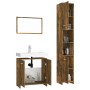 3-piece bathroom furniture set smoked oak plywood by vidaXL, Bathroom furniture - Ref: Foro24-3152716, Price: 132,71 €, Disco...