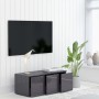 Glossy gray plywood TV cabinet 80x34x30 cm by vidaXL, TV Furniture - Ref: Foro24-801867, Price: 51,10 €, Discount: %