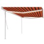 Toldo manual retráctil con luz LED naranja y marrón 5x3 m de vidaXL, Toldos - Ref: Foro24-3069985, Precio: 529,57 €, Descuent...