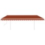 Toldo manual retráctil con luz LED naranja y marrón 5x3 m de vidaXL, Toldos - Ref: Foro24-3069985, Precio: 529,57 €, Descuent...