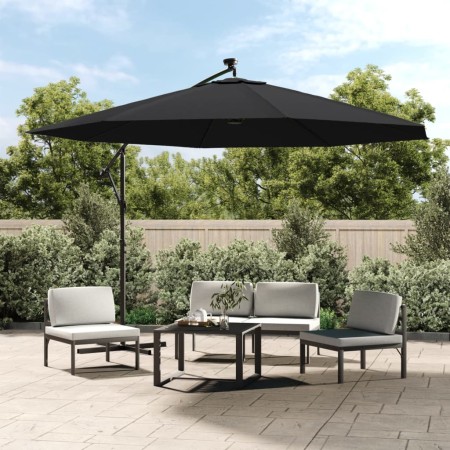 Cantilever parasol with black LED lights 350 cm by vidaXL, Umbrellas - Ref: Foro24-313784, Price: 157,84 €, Discount: %