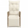 Reclining garden chair with beige synthetic rattan cushions by vidaXL, Garden chairs - Ref: Foro24-365662, Price: 119,99 €, D...