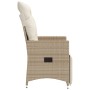 Silla de jardín reclinable con cojines ratán sintético beige de vidaXL, Sillas de jardín - Ref: Foro24-365662, Precio: 130,40...