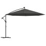 Cantilever parasol with LED lights and metal pole 350 cm gray by vidaXL, Umbrellas - Ref: Foro24-44525, Price: 180,51 €, Disc...