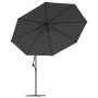 Cantilever parasol with LED lights and metal pole 350 cm gray by vidaXL, Umbrellas - Ref: Foro24-44525, Price: 180,51 €, Disc...