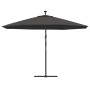 Cantilever parasol with LED lights and metal pole 350 cm gray by vidaXL, Umbrellas - Ref: Foro24-44525, Price: 180,51 €, Disc...