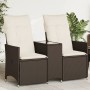 Reclining 2-seater garden sofa with brown PE rattan table by vidaXL, Outdoor sofas - Ref: Foro24-365711, Price: 244,36 €, Dis...