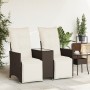 2-seater reclining garden sofa with brown PE rattan table by vidaXL, Outdoor sofas - Ref: Foro24-365716, Price: 267,46 €, Dis...