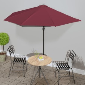 Burgundy aluminum semicircular balcony umbrella 300x155x223 cm by vidaXL, Umbrellas - Ref: Foro24-312502, Price: 48,99 €, Dis...