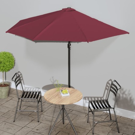 Burgundy aluminum semicircular balcony umbrella 300x155x223 cm by vidaXL, Umbrellas - Ref: Foro24-312502, Price: 48,41 €, Dis...