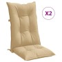 Kissen für Hochlehner, 2 Stück, Beige-Melange-Stoff, 120 x 50 x 7 cm von vidaXL, Kissen für Stühle und Sofas - Ref: Foro24-40...