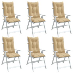 Cojines silla respaldo alto 6 uds tela beige melange 120x50x7cm de vidaXL, Cojines para sillas y sofás - Ref: Foro24-4002357,...