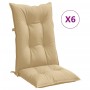 Kissen für Hochlehner, 6 Stück, Beige-Melange-Stoff, 120 x 50 x 7 cm von vidaXL, Kissen für Stühle und Sofas - Ref: Foro24-40...