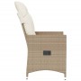 Reclining garden chair with beige synthetic rattan cushions by vidaXL, Garden chairs - Ref: Foro24-365641, Price: 123,03 €, D...