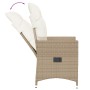 Silla de jardín reclinable con cojines ratán sintético beige de vidaXL, Sillas de jardín - Ref: Foro24-365641, Precio: 123,03...